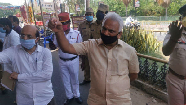 Puducherry state health minister Malladi Krishnarao press conference regarding corona virus Puducherry state health minister Malladi Krishnarao press conference regarding corona virus