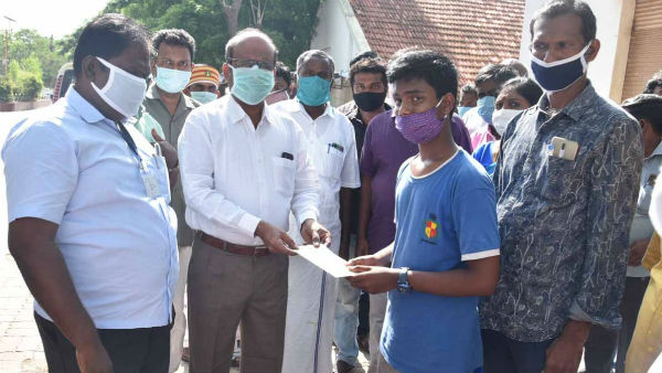 Trichy Collector pay tribute to Revenue Inspectors body who died in accident Trichy Collector pay tribute to Revenue Inspectors body who died in accident