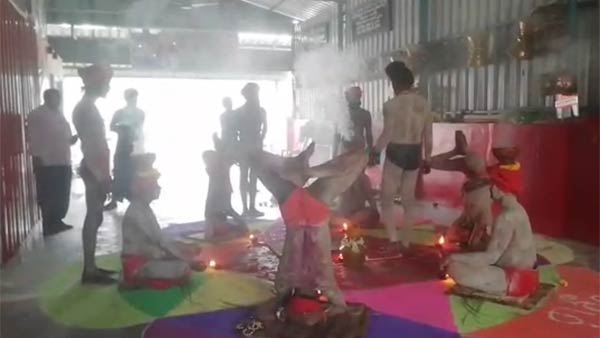 solar eclipse: Agori manikandan did solar eclipse pooja kaali temple near trichy solar eclipse: Agori manikandan did solar eclipse pooja kaali temple near trichy