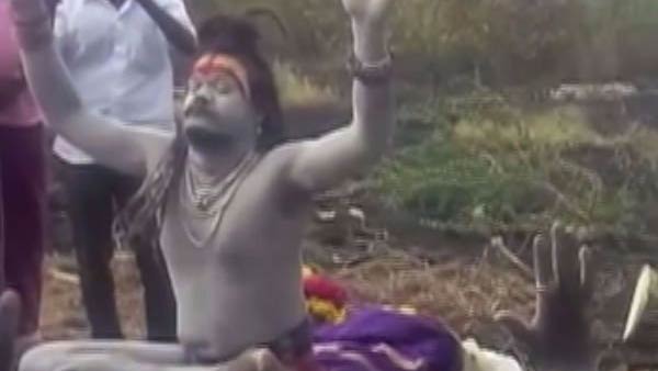 solar eclipse: Agori manikandan did solar eclipse pooja kaali temple near trichy solar eclipse: Agori manikandan did solar eclipse pooja kaali temple near trichy