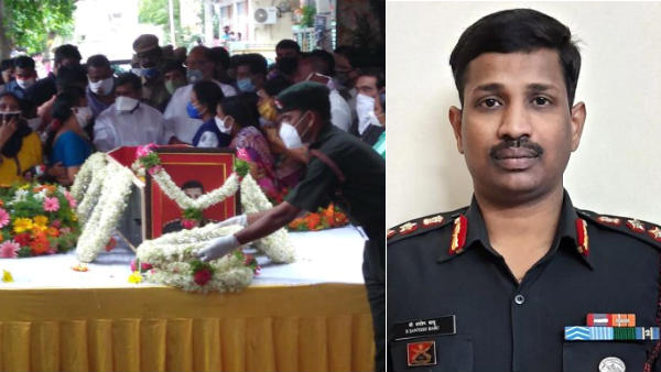 Four Year Old Son pay Tearful Goodbye To Colonel Santosh Babu Four Year Old Son pay Tearful Goodbye To Colonel Santosh Babu