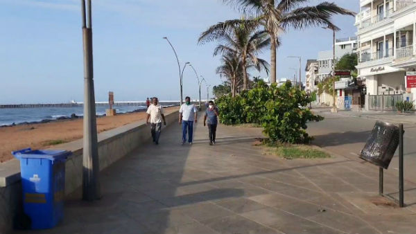 Puducherry Beach Road opened today Puducherry Beach Road opened today