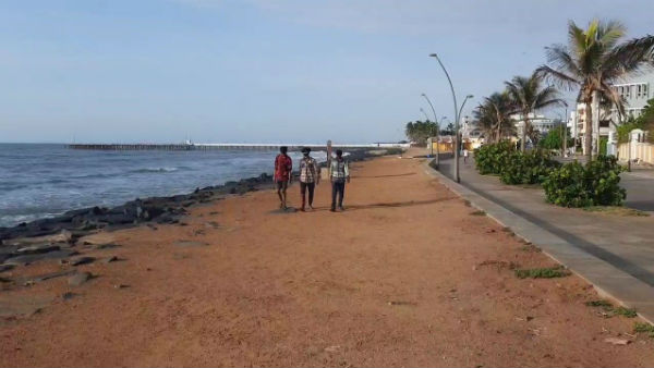 Puducherry Beach Road opened today Puducherry Beach Road opened today