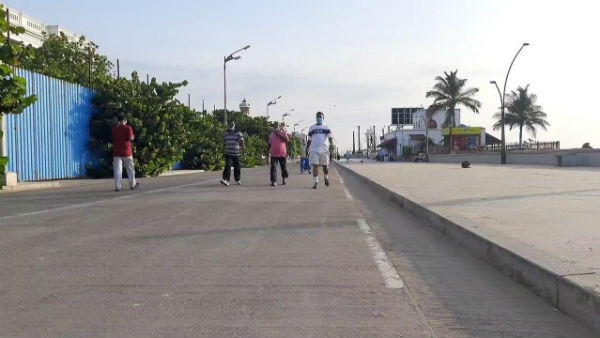 Puducherry Beach Road opened today Puducherry Beach Road opened today