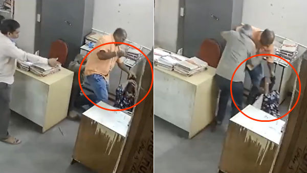 cctv footage: tourism officer brutally attacked woman employee in nellore cctv footage: tourism officer brutally attacked woman employee in nellore