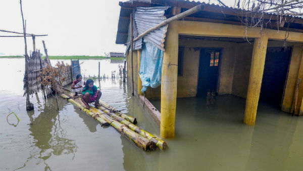 Assam flood : heavy rain affects normal life Assam flood : heavy rain affects normal life