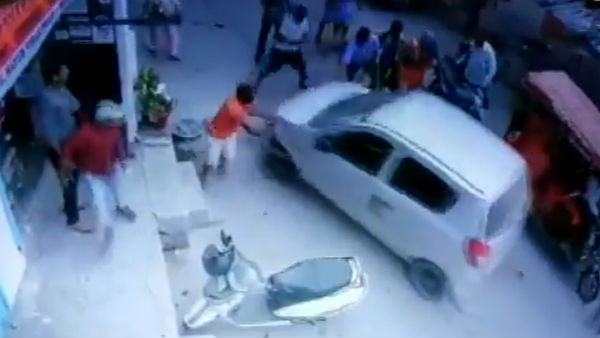 A car ran over a woman near Chilla Village in Delhi A car ran over a woman near Chilla Village in Delhi
