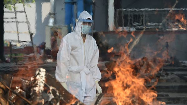 Bodies of at least 50 deceased Covid-19 patients were burnt in mass cremation in Hyderabad Bodies of at least 50 deceased Covid-19 patients were burnt in mass cremation in Hyderabad