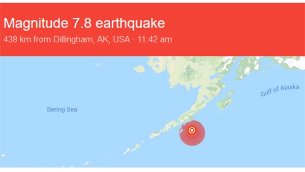 Powerful 7.4 magnitude earthquake hits off Alaska in us; tsunami warning issued Powerful 7.4 magnitude earthquake hits off Alaska in us; tsunami warning issued