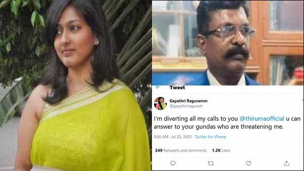 Viduthalai Siruthai Katchi and bjp Gayathri raghurams twitter war Viduthalai Siruthai Katchi and bjp Gayathri raghurams twitter war