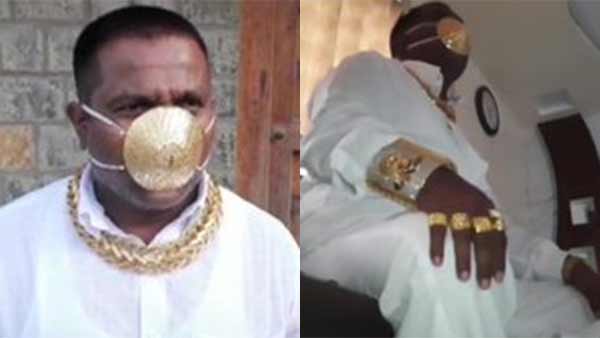 Pune man Shankar Kurade is wearing golden mask worth Rs 2.89 Lakhs Pune man Shankar Kurade is wearing golden mask worth Rs 2.89 Lakhs