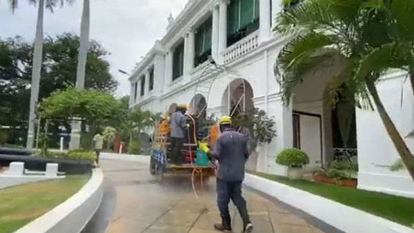 Puducherry Raj Nivas disinfected and closed for 48 hrs after a staff member tested positive for covid 19 Puducherry Raj Nivas disinfected and closed for 48 hrs after a staff member tested positive for covid 19