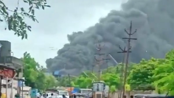 Massive fire at chemical factory in Gujarats Valsad Massive fire at chemical factory in Gujarats Valsad