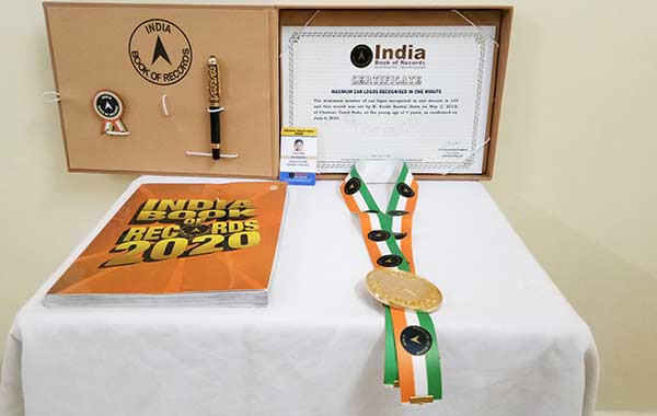 Kevin Raahul sets a new world record in Asia Book of Records Kevin Raahul sets a new world record in Asia Book of Records