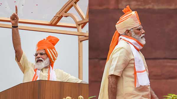 farmer from Gujarat have turban to PM Modi Turban on Independence day farmer from Gujarat have turban to PM Modi Turban on Independence day