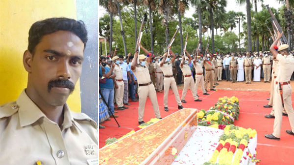 thoothukudi: final tribute policeman subramaniam village tragedy thoothukudi: final tribute policeman subramaniam village tragedy