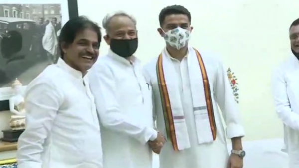 Congress leader Sachin Pilot meets CM Ashok Gehlot at his residence Congress leader Sachin Pilot meets CM Ashok Gehlot at his residence