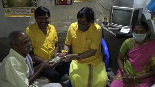 Minister Rajendra Balaji gives Rs 1 lakh to DMK Senior leader