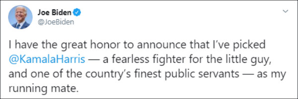 US Presidential Elections: Joe Biden announces Kamala Harris to be his vice presidential Candidate US Presidential Elections: Joe Biden announces Kamala Harris to be his vice presidential Candidate