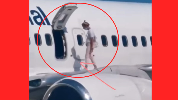 Ukraine woman takes a walk on aircrafts wings to get some air, video goes viral Ukraine woman takes a walk on aircrafts wings to get some air, video goes viral