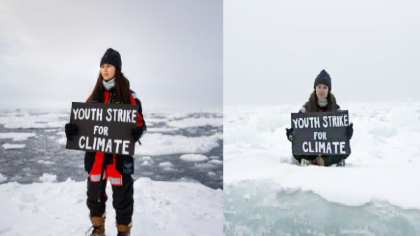 Teen activist protests on floating ice in Arctic Ocean for climate change Teen activist protests on floating ice in Arctic Ocean for climate change