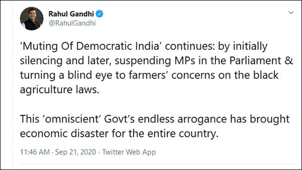 Rahul Gandhi says Muting Of Democratic India’ continues Rahul Gandhi says Muting Of Democratic India’ continues