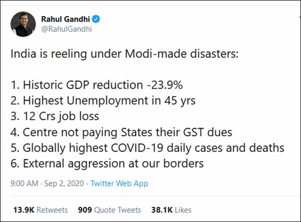 Rahul Gandhi lists out Modi govts failure Rahul Gandhi lists out Modi govts failure