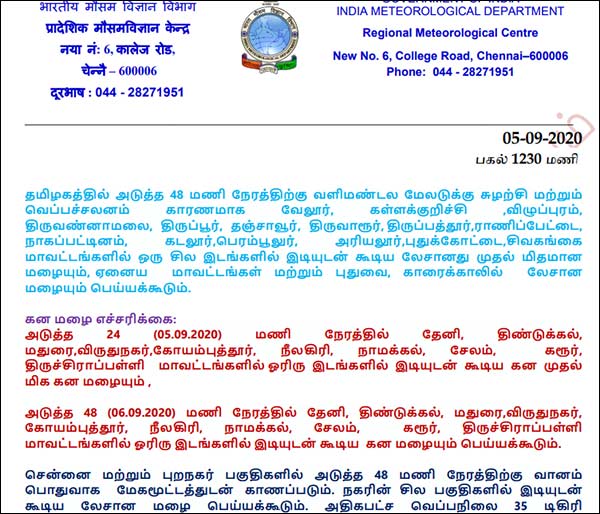 Chance of Heavy rain in Madurai, Dindigul and Theni in 10 district Chance of Heavy rain in Madurai, Dindigul and Theni in 10 district