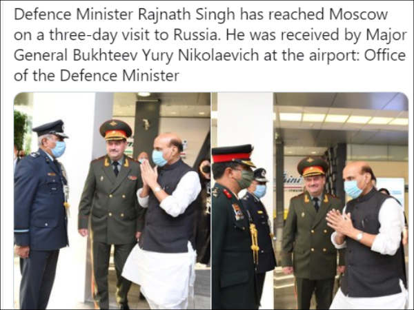 Union Defence Minister Rajnath Singh reaches Moscow for SCO meet Union Defence Minister Rajnath Singh reaches Moscow for SCO meet
