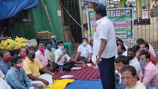 32 traders arrested for trying to open Trichy Gandhi Market 32 traders arrested for trying to open Trichy Gandhi Market