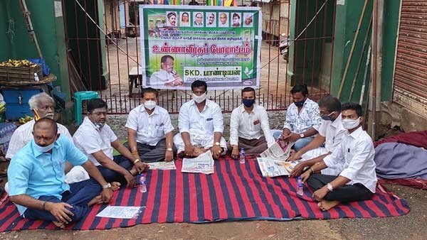 32 traders arrested for trying to open Trichy Gandhi Market 32 traders arrested for trying to open Trichy Gandhi Market