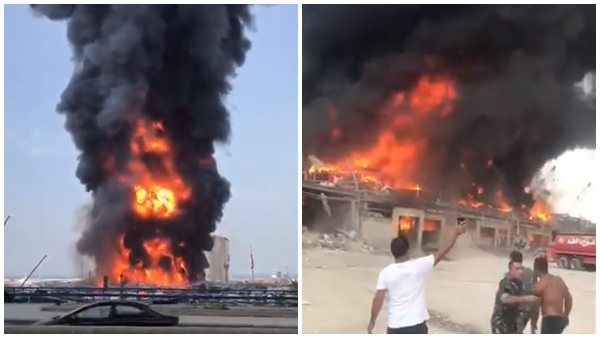 Lebanon: large fire erupts in Beirut port area Lebanon: large fire erupts in Beirut port area