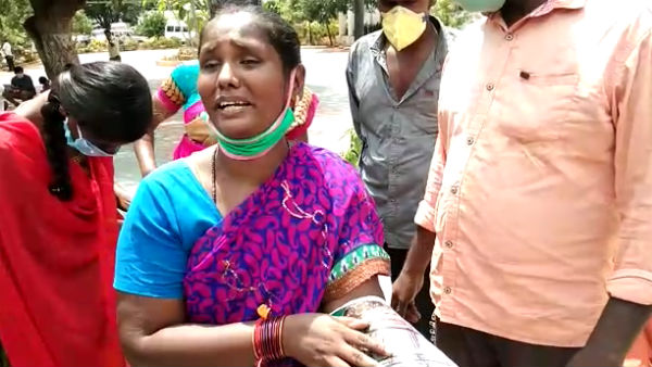 Woman stage protest in Coimbatore collector office Woman stage protest in Coimbatore collector office