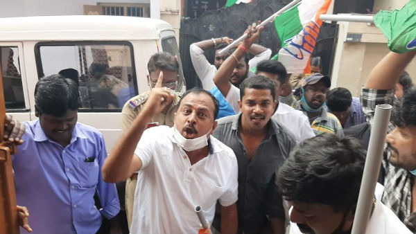 Congress workers across Tamil Nadu have protest the police arrest of Rahul Gandhi Congress workers across Tamil Nadu have protest the police arrest of Rahul Gandhi
