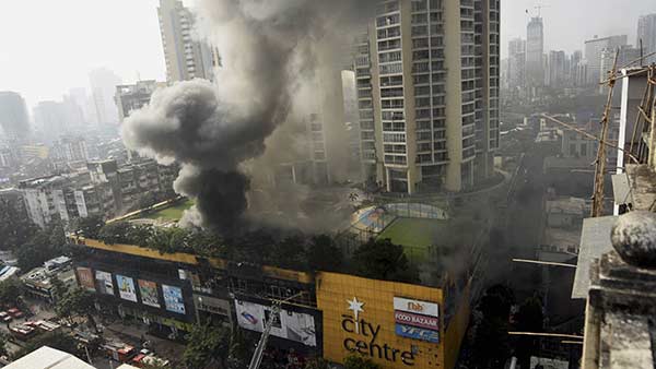 Fire accident at Mumbai city center mall in midnight Fire accident at Mumbai city center mall in midnight