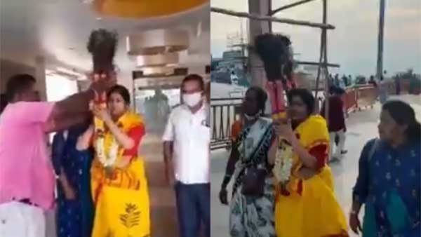 Gayathri Raghuram who took Kavadi in Palani and performed Sami darshan Gayathri Raghuram who took Kavadi in Palani and performed Sami darshan