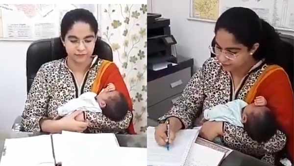IAS officer returns to work joins fight against Covid-19 with 14 days infant baby in UP IAS officer returns to work joins fight against Covid-19 with 14 days infant baby in UP