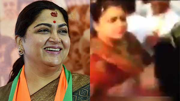 Fake: Khushbu Sundar did not slap a BJP worker during a recent roadshow Fake: Khushbu Sundar did not slap a BJP worker during a recent roadshow