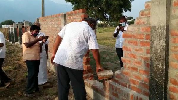 Non-standard built perimeter wall in Namakkal District Pavithram Govt School Non-standard built perimeter wall in Namakkal District Pavithram Govt School