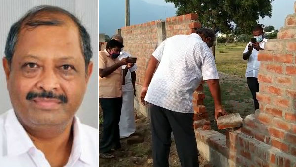 Non-standard built perimeter wall in Namakkal District Pavithram Govt School Non-standard built perimeter wall in Namakkal District Pavithram Govt School