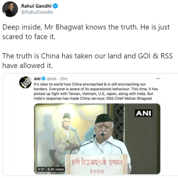 Centre, RSS allow to china to take our land: Rahul Gandhi Centre, RSS allow to china to take our land: Rahul Gandhi