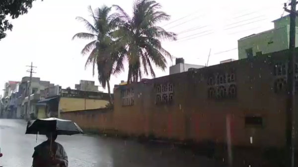 Courtallam Falls flooded with water due to good rain Courtallam Falls flooded with water due to good rain