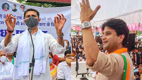 MP By-Poll: BJPs Jyotiraditya Scindia meets Cong. Sachin Pilot MP By-Poll: BJPs Jyotiraditya Scindia meets Cong. Sachin Pilot
