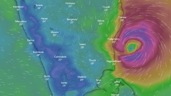 Nivar cyclones outer circle touched Cuddalore Nivar cyclones outer circle touched Cuddalore