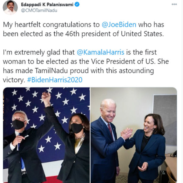 CM edappadi palanisamy and ramadoss heartfelt congratulations to Joe Biden and kamal harris CM edappadi palanisamy and ramadoss heartfelt congratulations to Joe Biden and kamal harris
