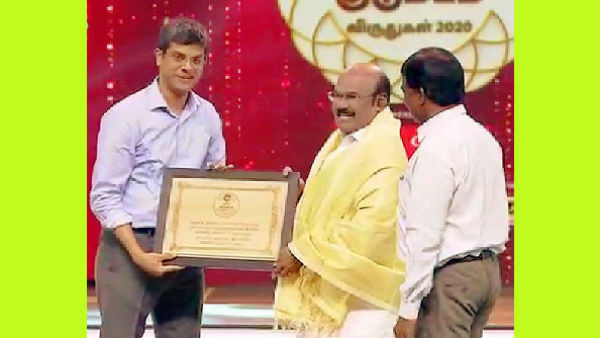 Award for Minister Jayakumar Award for Minister Jayakumar