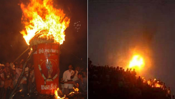 Karthigai Deepam festival 2020 : Bharani Deepam light at Temple in Tiruvannamalai Karthigai Deepam festival 2020 : Bharani Deepam light at Temple in Tiruvannamalai