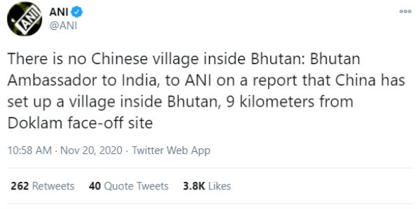 No Chinese Village in Bhutan, says Bhutan Ambassador to India No Chinese Village in Bhutan, says Bhutan Ambassador to India