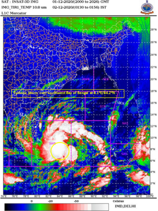 Cyclone Burevi to make Land Fall in Srilanka on today Cyclone Burevi to make Land Fall in Srilanka on today