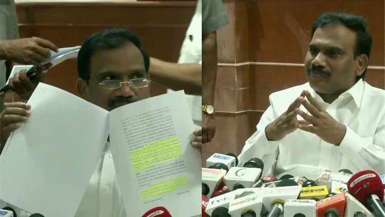 A Raja writes letter to CM Edappadi Palaniswami on Jayalalithaas corruption case A Raja writes letter to CM Edappadi Palaniswami on Jayalalithaas corruption case